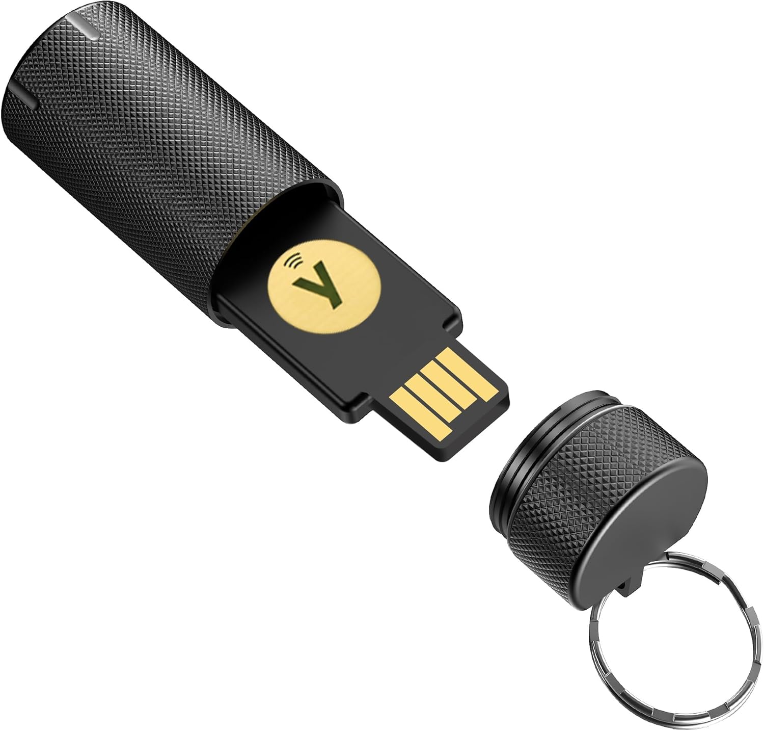 Protective Case for YubiKey 5 NFC & Security Key NFC, Keychain Case Waterproof & Shockproof (Black)