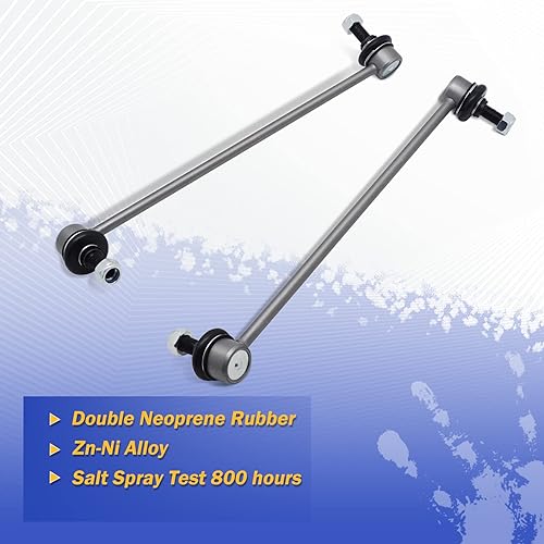 Vista 156 de Varillas de barra estabilizadora delantera izquierda y derecha de aleación de zinc-níquel de 13.82 pulgadas para Sonata 2011-2012, Optima 2011-2012