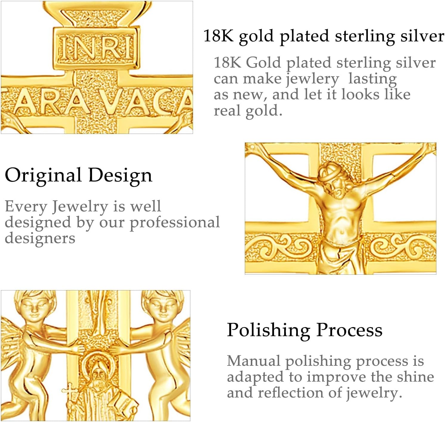 Vito 925 Sterling Silver Saint Necklaces for Women Men, St Michael/Crucifix/Caravaca/St Jude/Virgin Mary Pendant Patron Saint Amulet Medal Religion Jewelry Gift - Image 8