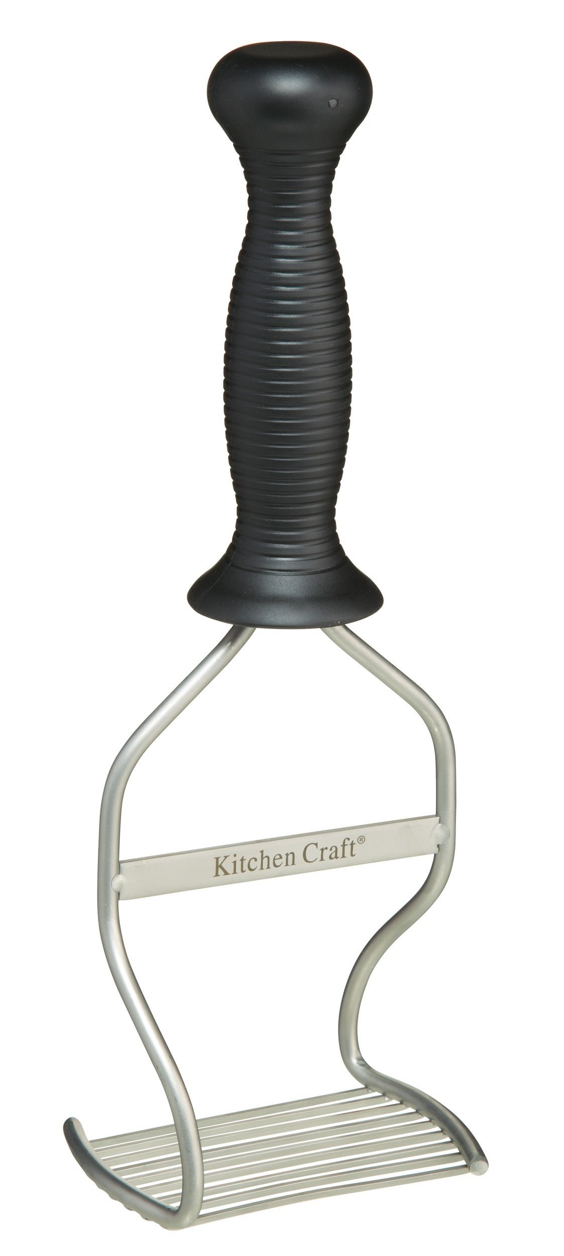KitchenCraft Ergonomic Stainless Steel Potato Masher, 27 cm (1.5, Black