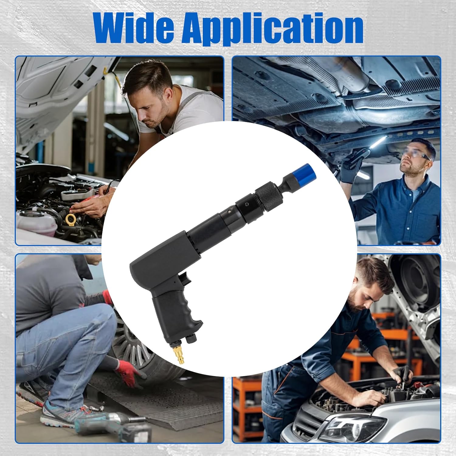 Air Hammer Kit with 25PCS Multifunctional Powerful Pneumatic Hammer Piece Chisel Set, 2100BPM Pneumatic Hammer Set, Heavy Duty Iron Sleeve Removal Tool with Carrying Case