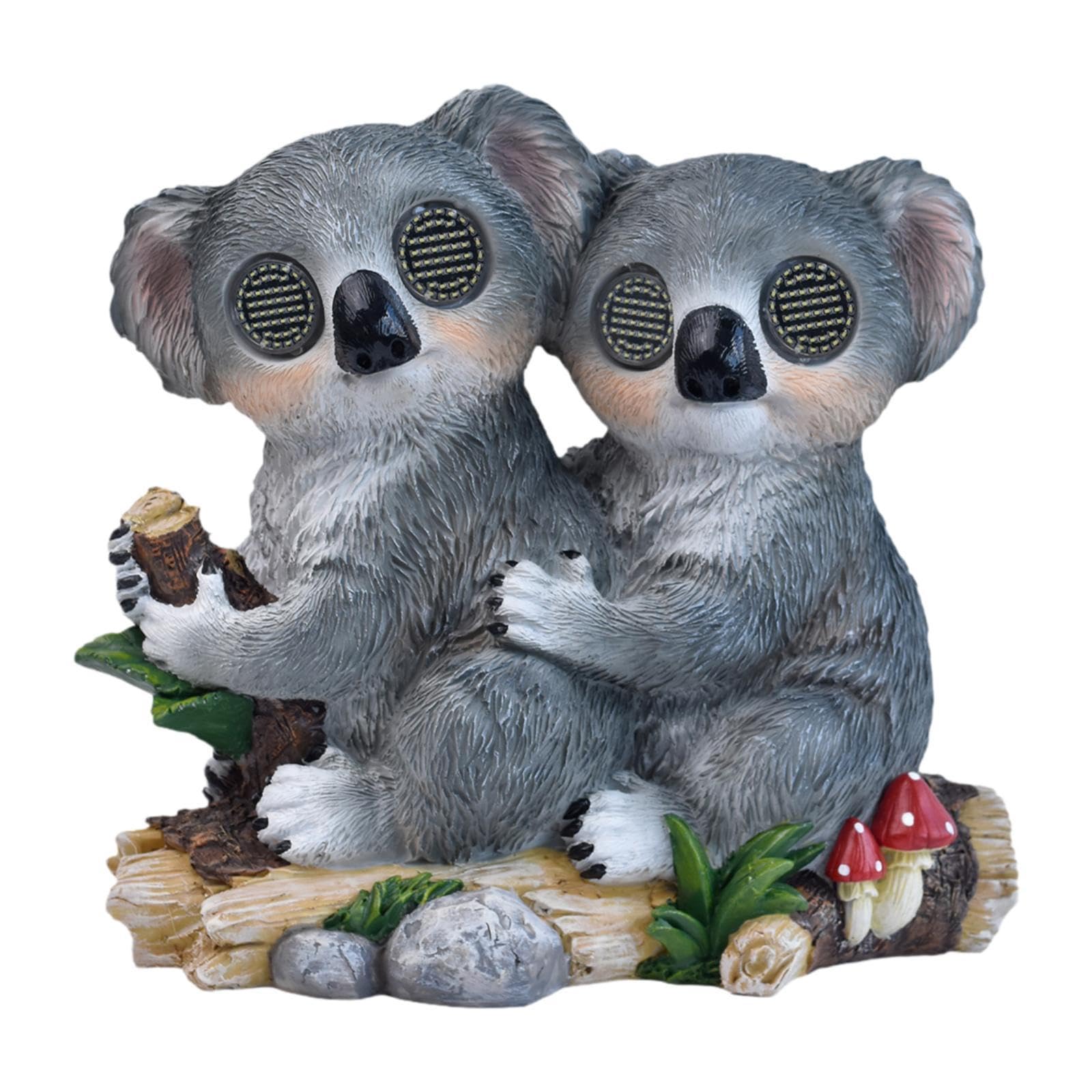 Lampe solaire de jardin koala avec yeux mobiles : éclairage extérieur étanche pour allée