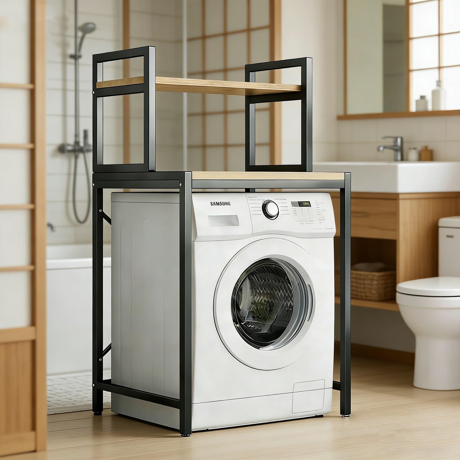 Étagère de rangement pour lave-linge et sèche-linge pour libérer de l'espace au sol