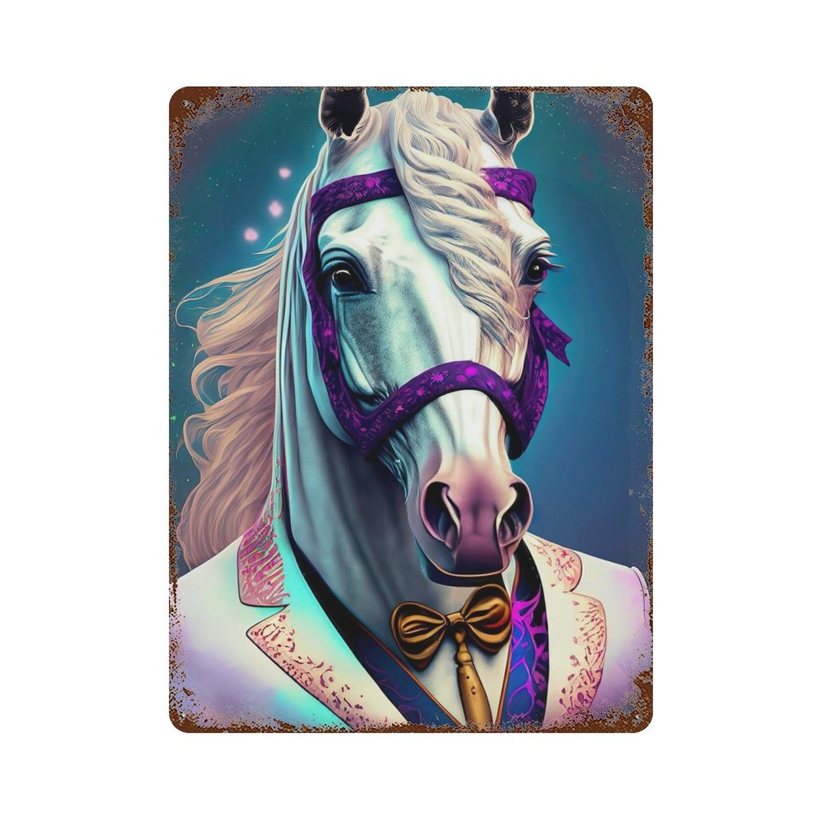 Gentleman Horse Retro Metal Sign 15.7"x11.8", Shabby Chic Decor for Garage, Pub Or Kitchen