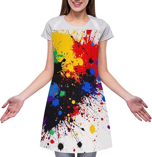 Delantal de moda para mujer, resistente al agua, babero de bolsillo grande para cocina, lavavajillas