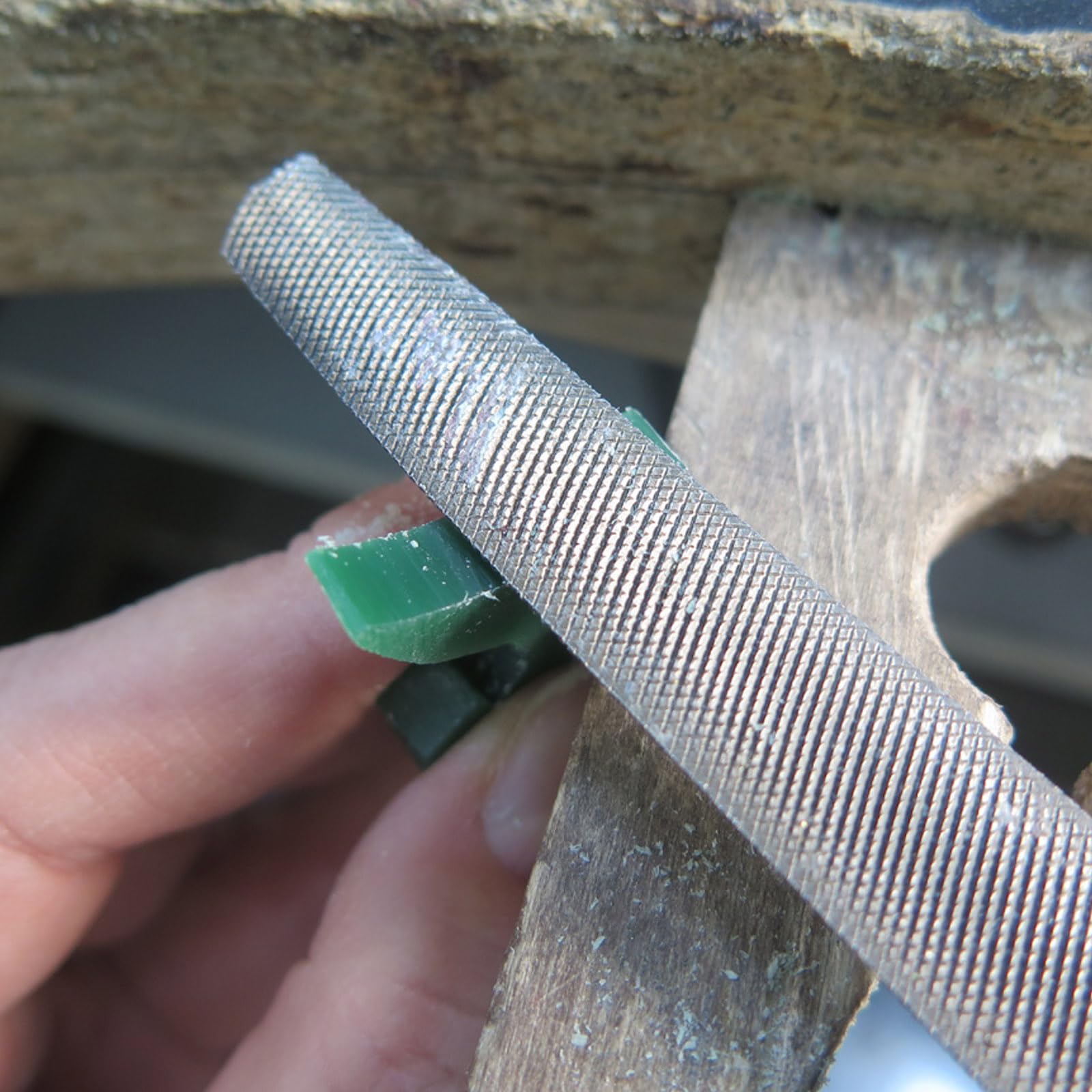 Set di Lime Metallo 3 Pezzi in Acciaio al Carbonio, 200mm, Include Lima Piatta, Rotonda e Semitonda con Manico in Gomma - Per Lavorazione Legno e Metalli