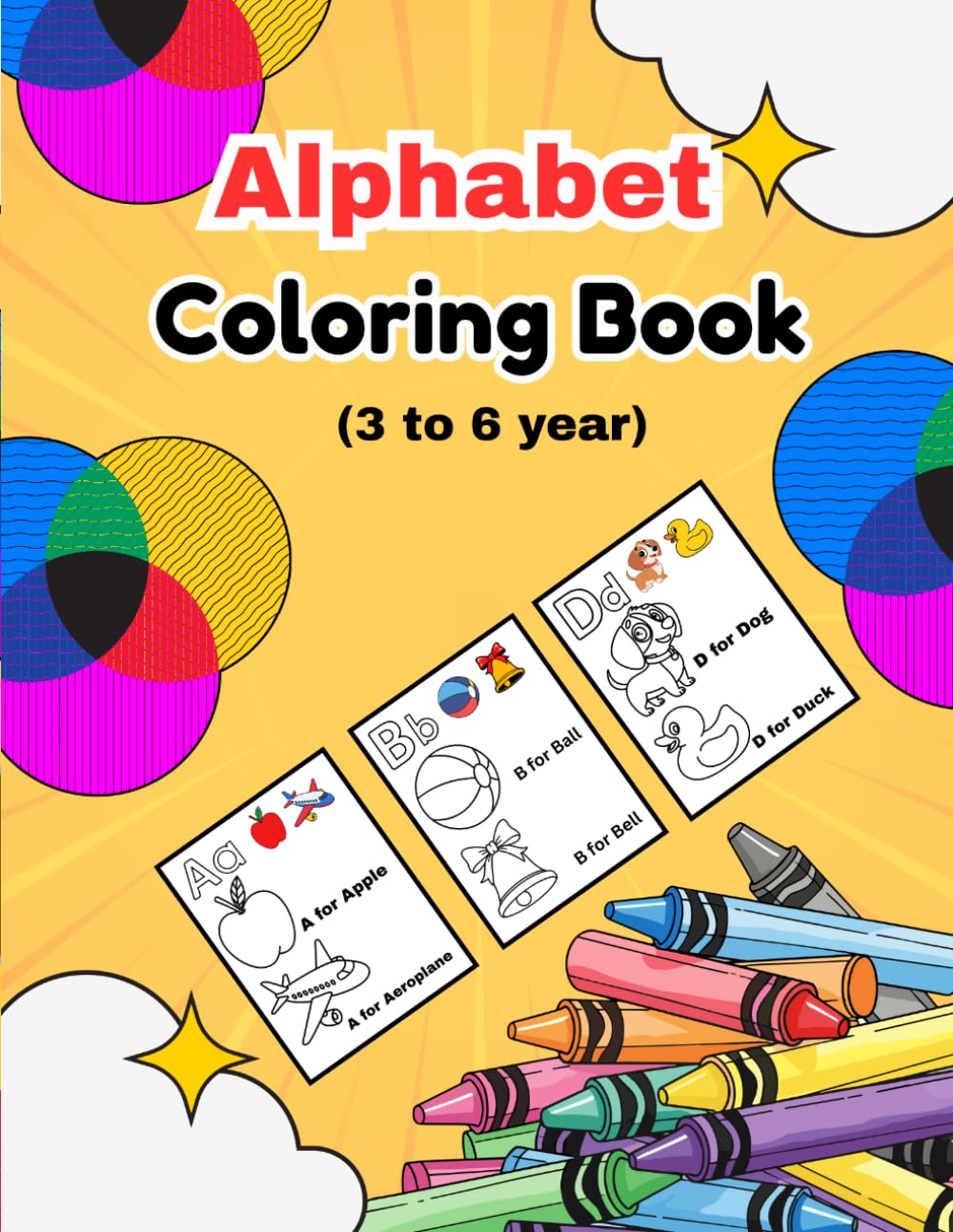 Alphabet kids coloring book: Alphabet drawing book