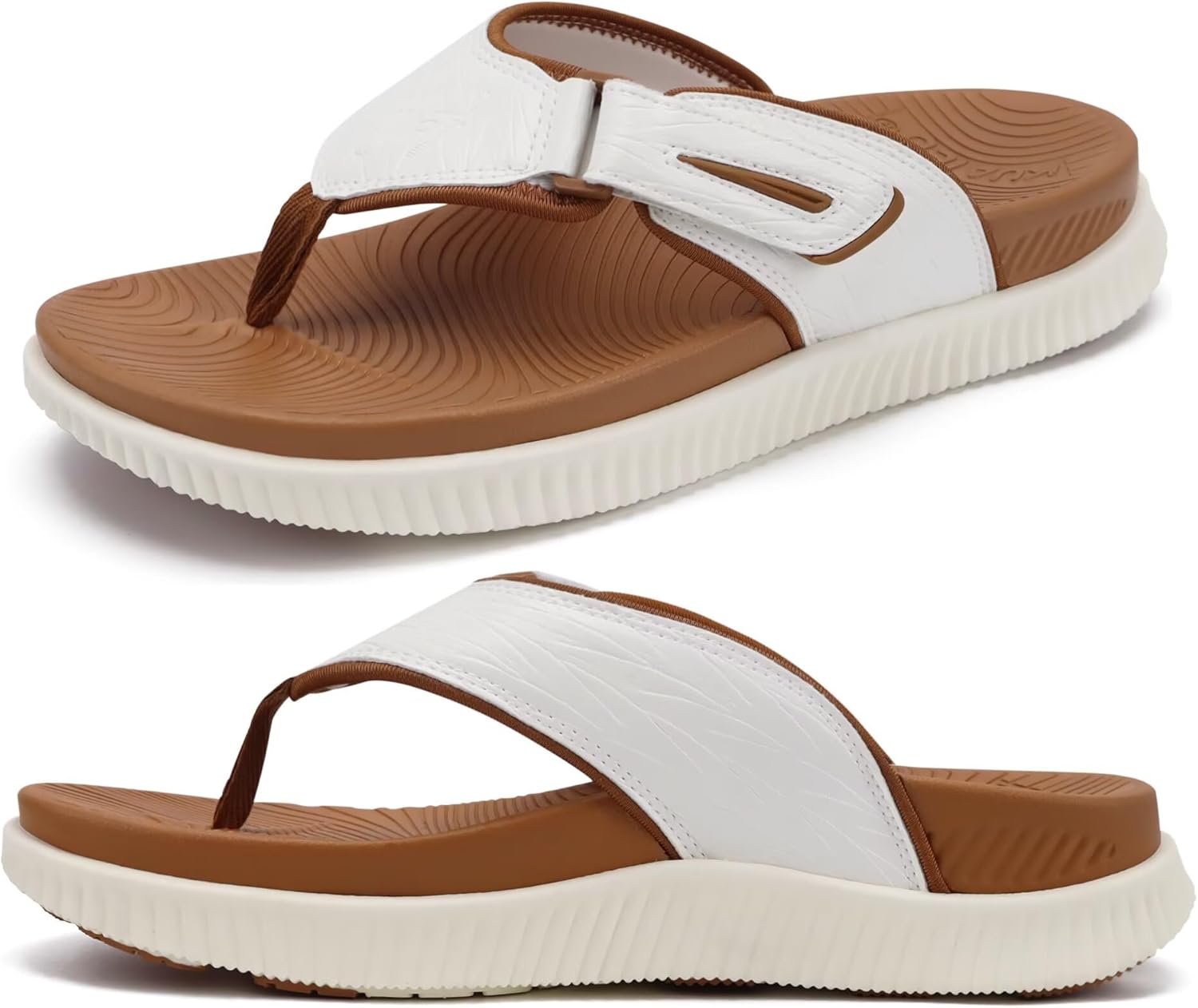 KuaiLu Men's Orthotic Cushion Flip Flops Mens Athletic Recovery Foam Walking Sandals Lightweight Summer Beach Flip-Flop Slides Shoes for Man, Soft Comfort Fit & Arch Support - Image 8