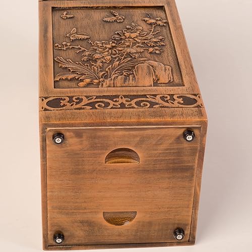 Miniatura 3 de KIMNAG Urna de cremación de madera para cenizas de madera humanas, caja decorativa, urnas funerarias para adultos, hombres y mujeres, con bolsa de