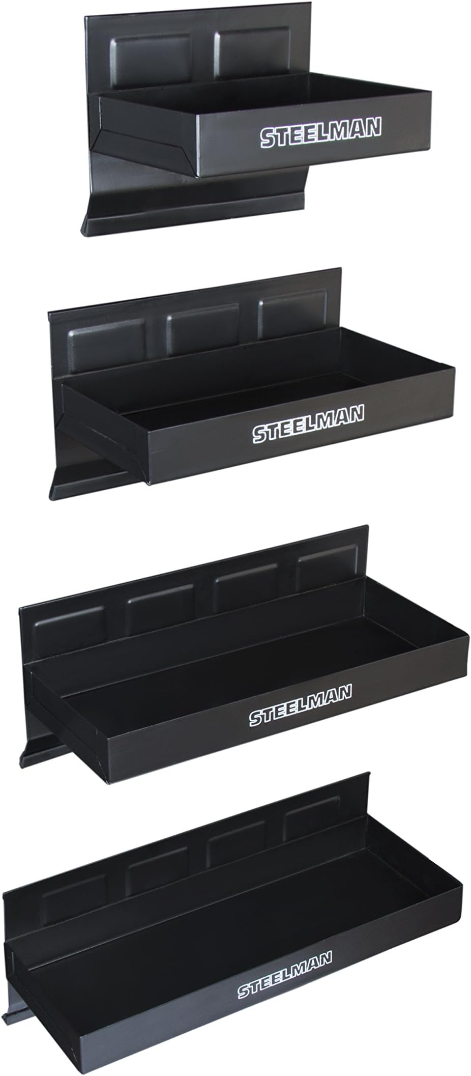 Non-Marring Magnetic Tool/Parts Storage Trays for Rolling Toolboxes, Durable Steel, 4-Piece Set