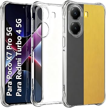 USTIYA Case for Xiaomi Redmi Poco X7 Pro 5G Clear TPU Four Corner Military Grade Protective Cover Transparent Soft Fan