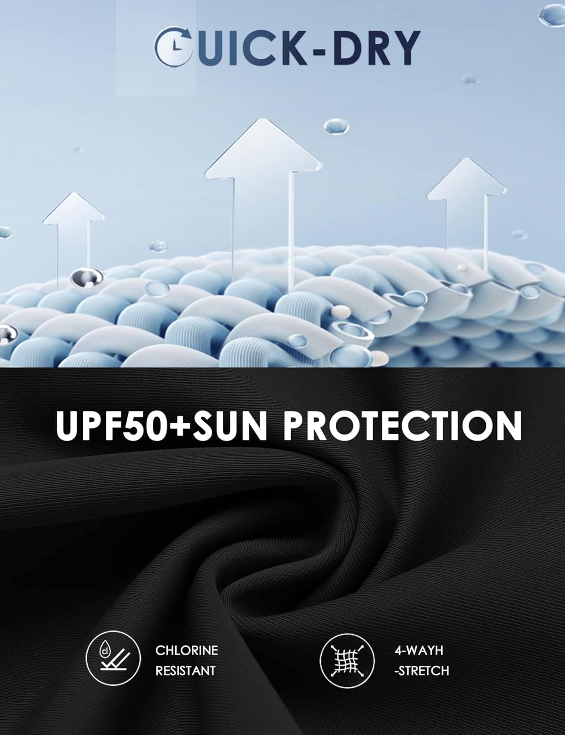 Ekouaer Women's Board Shorts High Waist Swim Shorts Beach Surf Swimwear Shorts S-4XL - Image 4