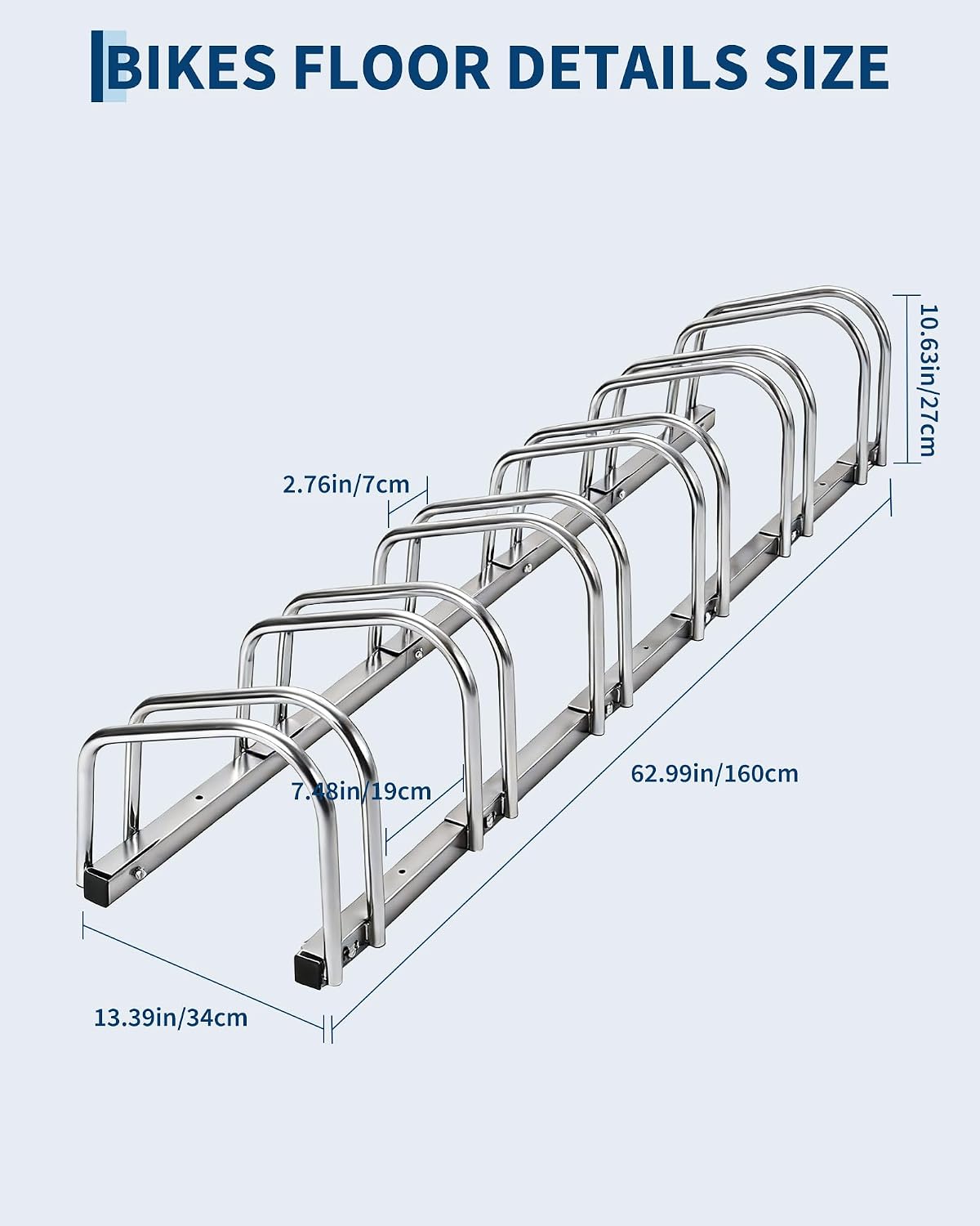 GarveeTech Bike Floor Stand, Freestanding Bike Parking Rack for Garage, 6-Bike Bicycle Storage Organizer, Fits 22-28 in Wheels and Up to 2.2 in Tire Width, Indoor Outdoor for Home Apartment Bike Shop