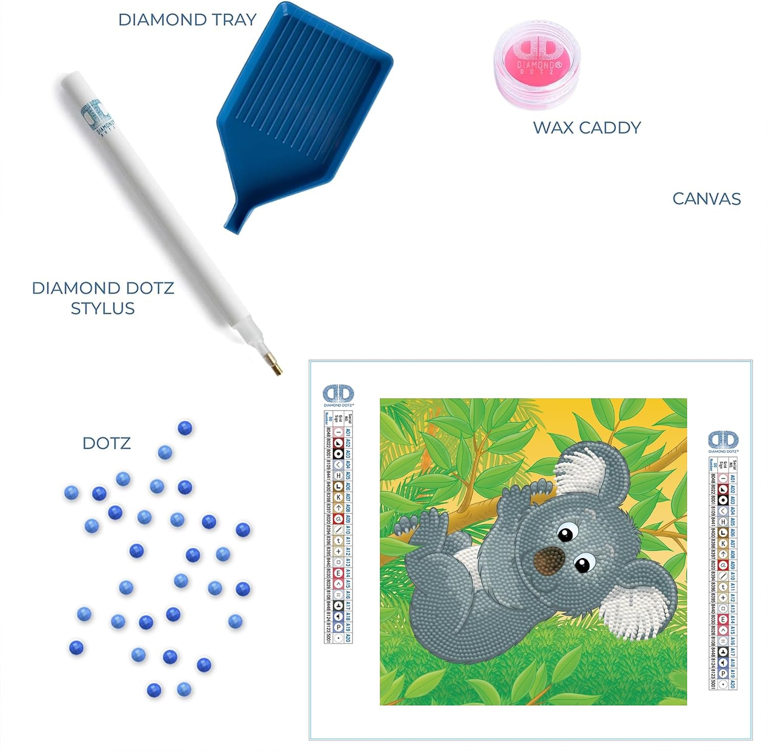 DIAMOND DOTZ Koala Climb Dotz Box Animal Diamond Painting Kits for Adults - Diamond Art Kits a Relaxing Creative Craft Kit with Dotz Gems 8.7"x8.7"