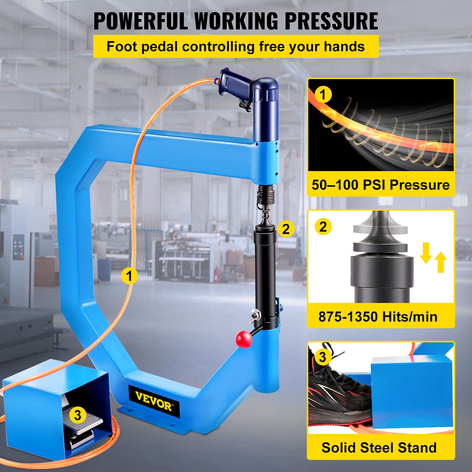 VEVOR Pneumatic Planishing Hammer, 19.63" Throat Power Hammer