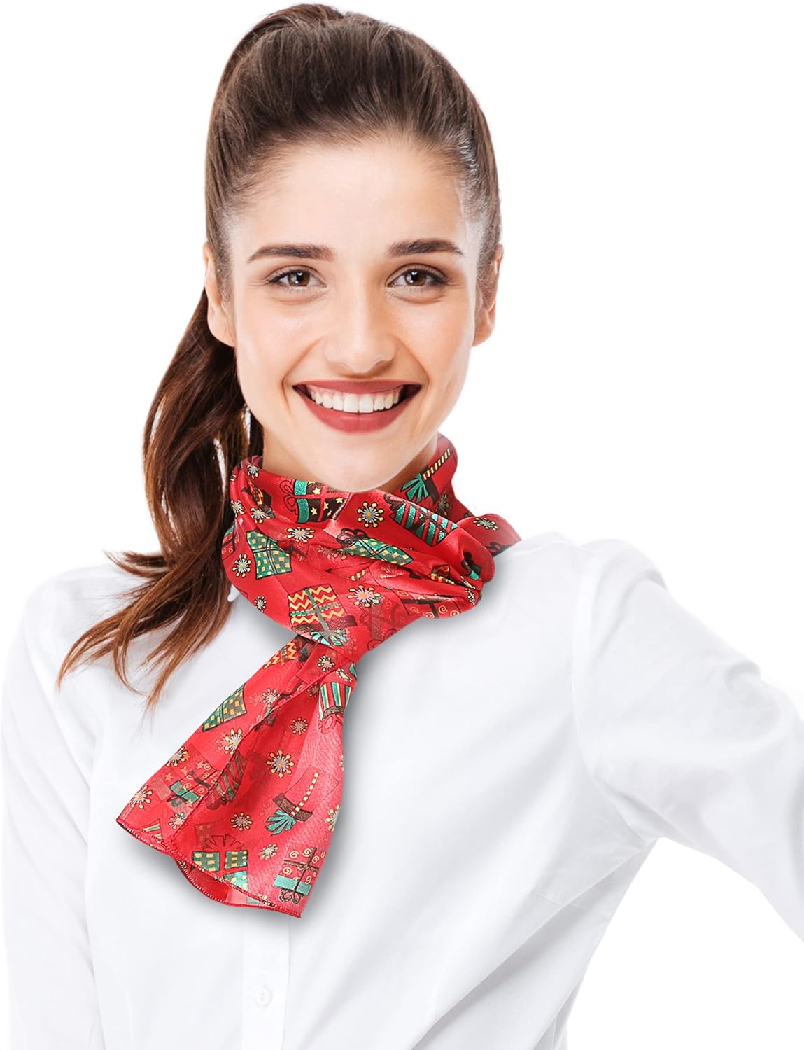 CBC Crown Christmas Scarf - Christmas, Snowman, Snowflakes Theme Fashion Scarf - 13"x60" Made In Korea - Image 4