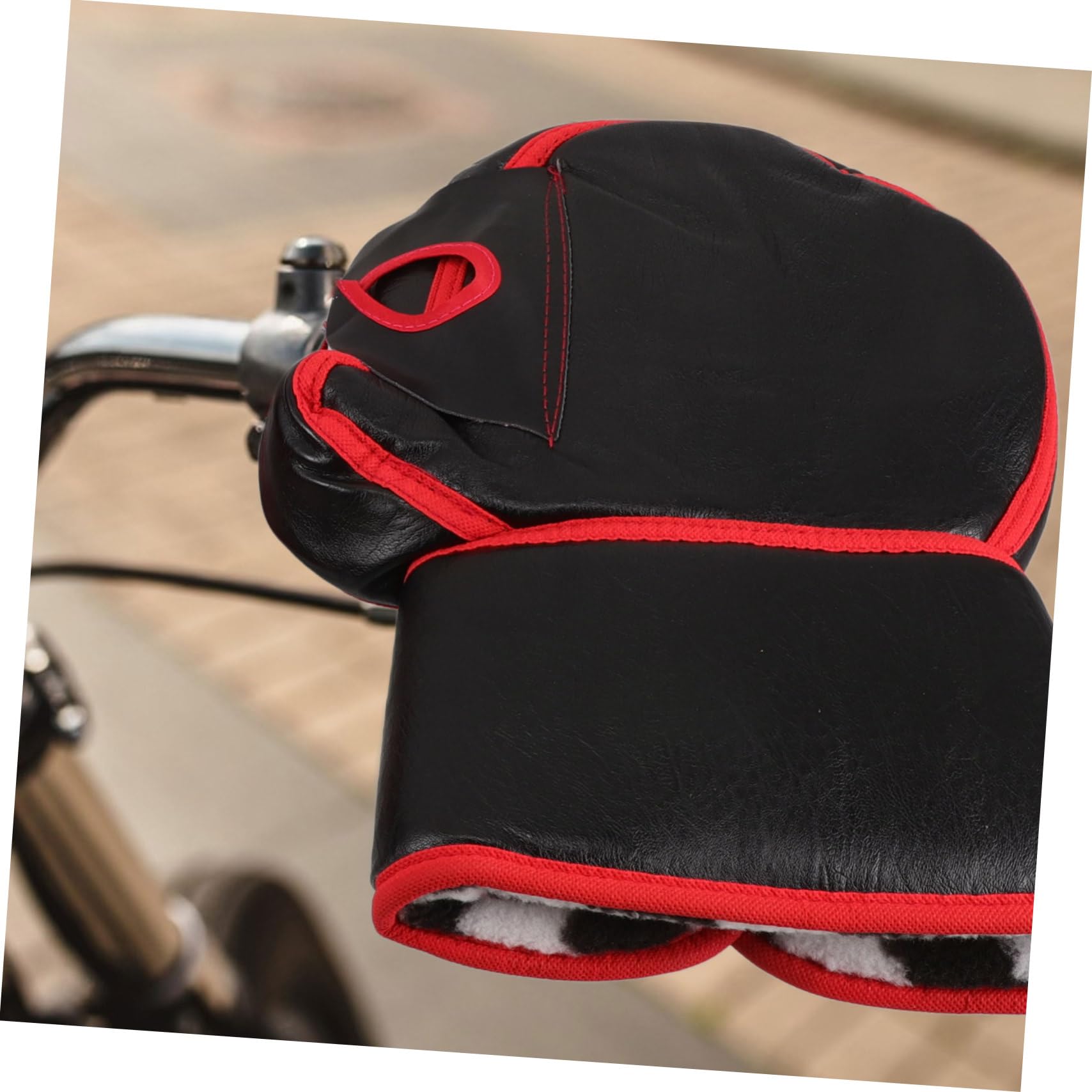 1 Par de Fundas para Puños de Motocicleta de Pu Negro