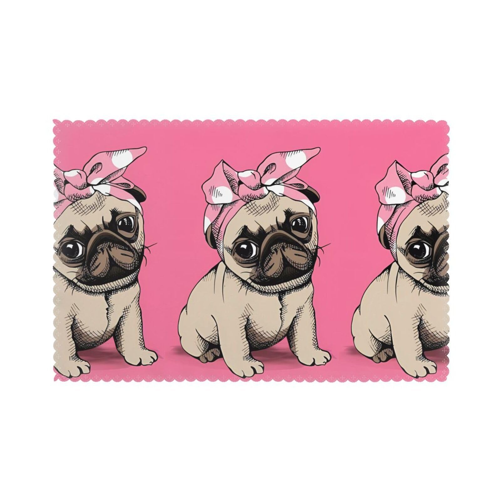 YYHHAOFA Dog Prints Placemats Set of 6 12x18in – A Thoughtful Housewarming Gift for Stylish Hosts