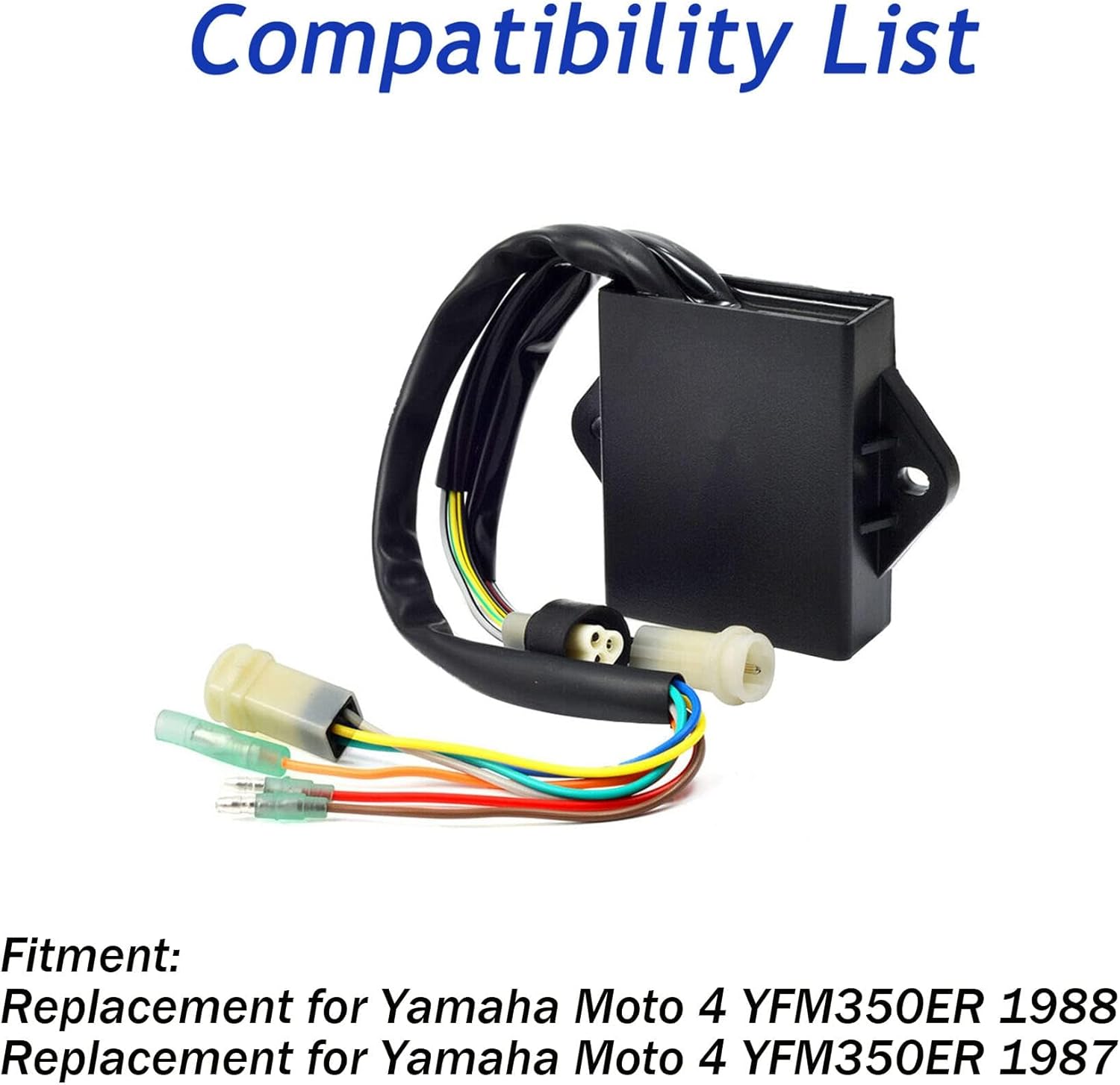 Silscvtt CDI Box Replacement for Yamaha Moto 4 YFM350ER 1987-1988 1YW-85540-20-00