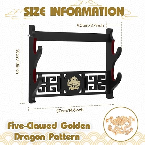 Miniatura 2 de Barydat Soporte de pared Katana para espada samurái, soporte de pared para colgar espada japonesa Wakizashi Hobby Collection Regalos para hombres (2