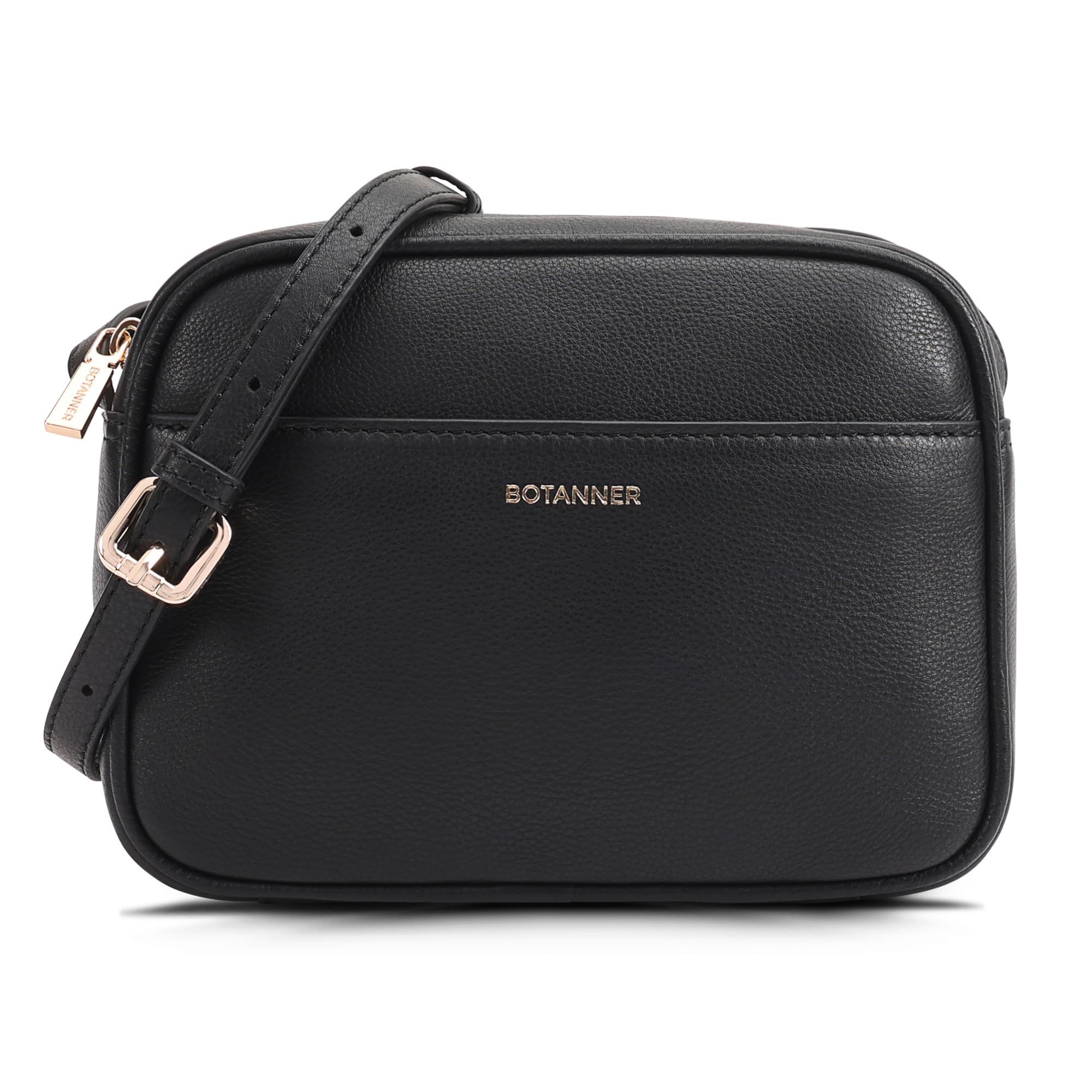 Womens Elegant Genuine Leather Crossbody Bag - Versatile Design Adjustable Strap Top Zip Closer Light Chic