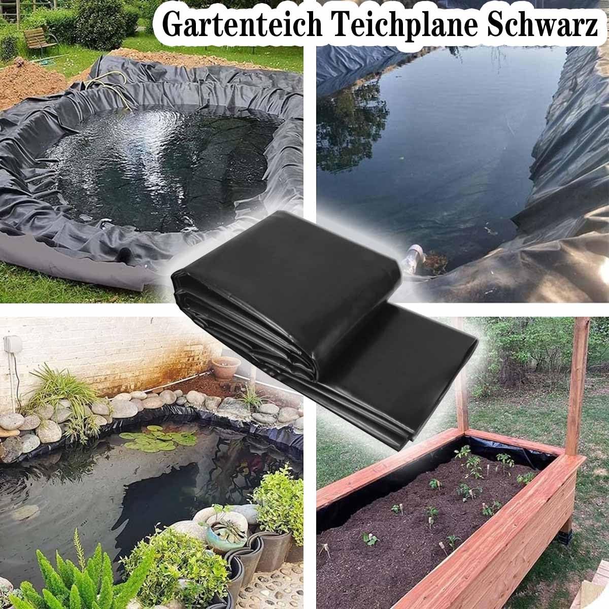 Telo Laghetto, Gardens Pools Membrane 0.12mm Fodera Laghetto Flessibile per Piscina Giardino, Laghetto All'aperto Liner per Piscina Giardino, Laghetti, Fontane(3.0mx6.0m)