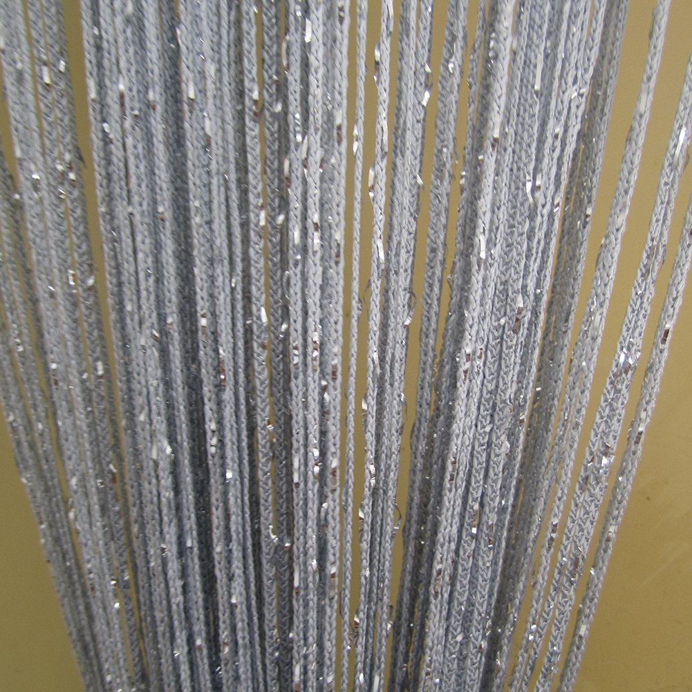 ZiDeTang Encryption Glitter Flat String Door Curtain Divider Tassel Panel Color Gray