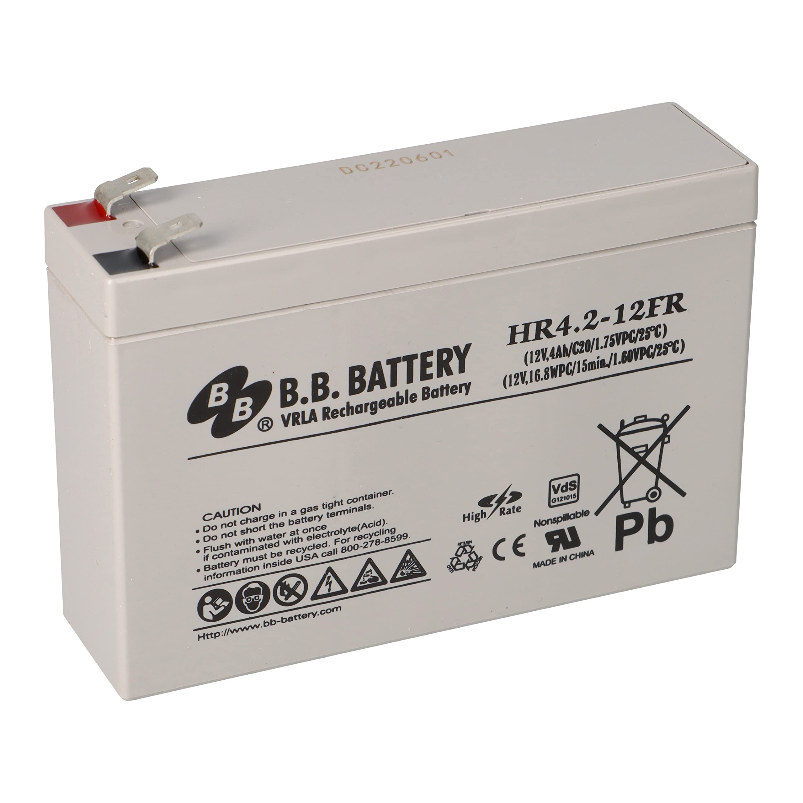 Batería de plomo 12 V 4,2 Ah AGM con VDs compatible con UP-VW1220P1 UPC etc.