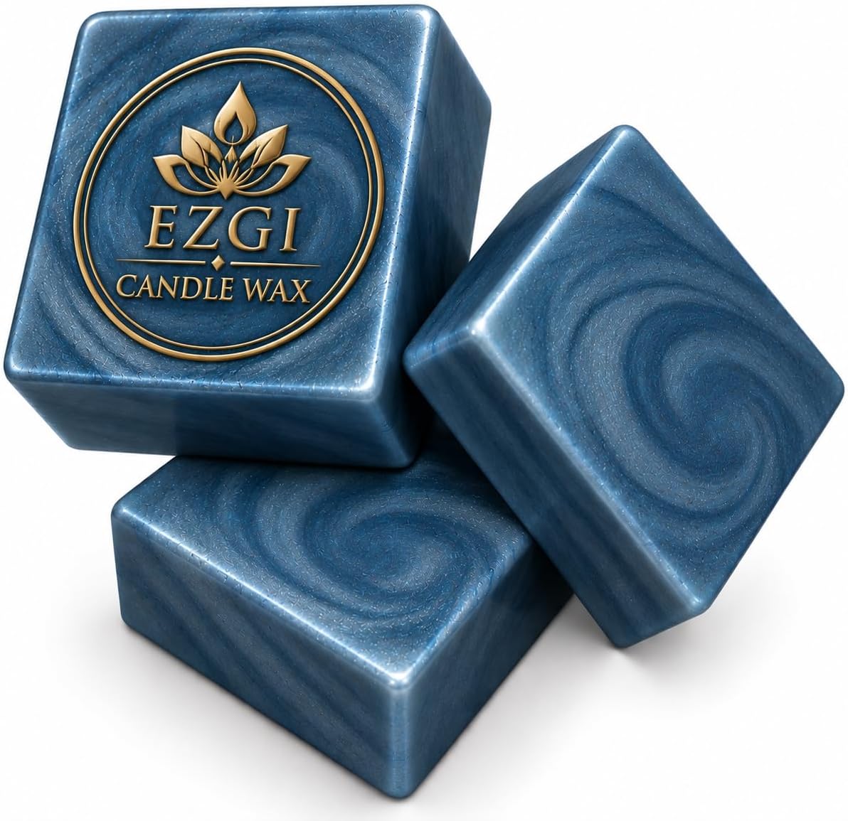 EZGI Candle Wax Metallic Bars for DIY Candle Making, 30 Pcs Ready to use (Metallic Baby Blue)