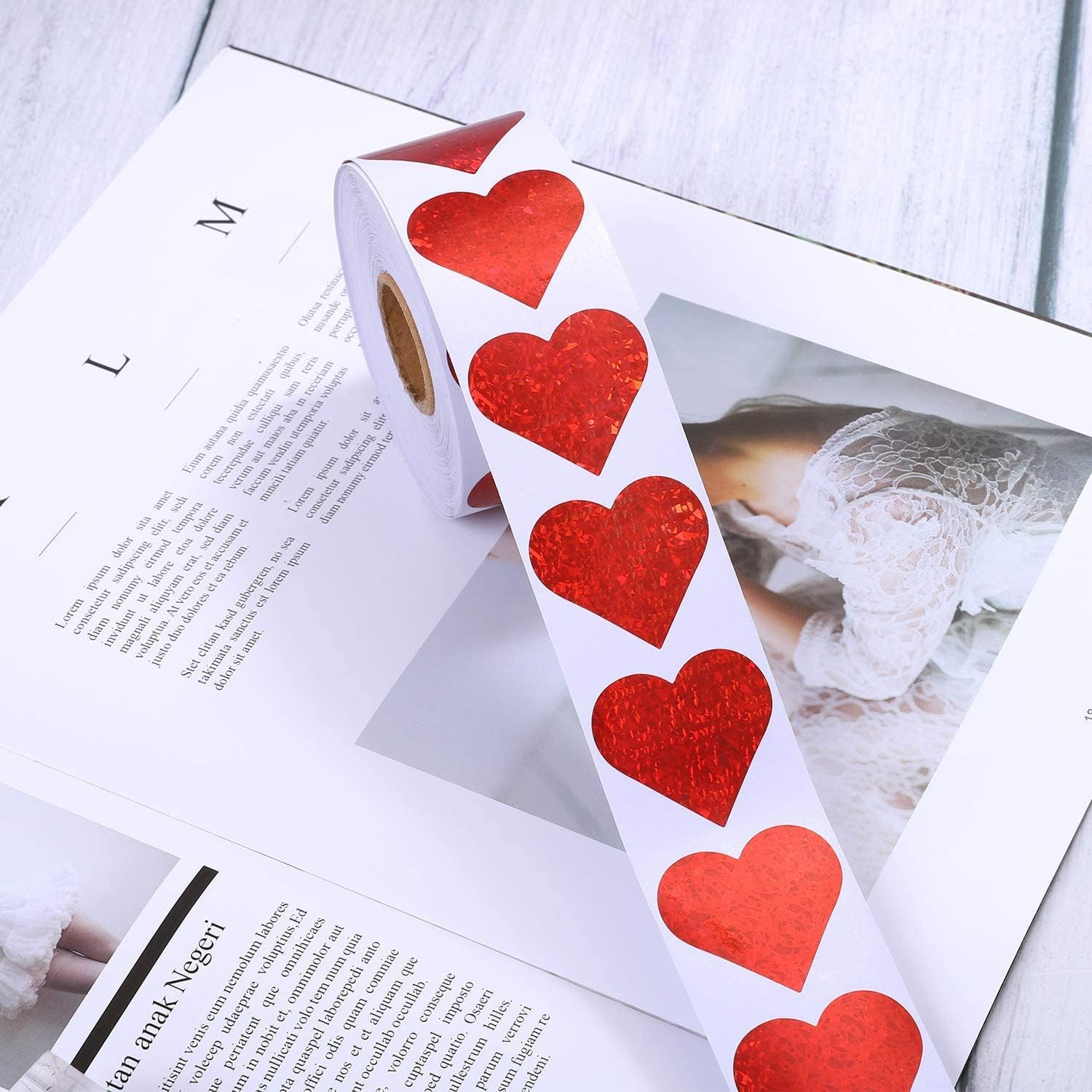 Etiquetas Adhesivas De Color Con Forma De Corazón, 500 Unidades, 25 Mm, Con Forma De Corazón