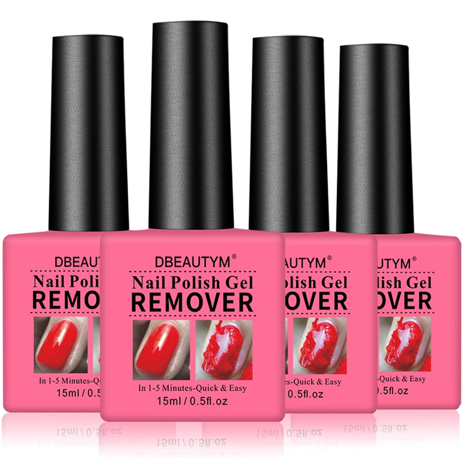 Gel Nail Polish Remover (4 Pack),Gel Polish Remover For Nails In 1-5 Mins - Quick & Easy Gel Polish Remover Gift Set- Don't Hurt Nails, Professional Non-Irritating Nail Polish Gel Remover - 0.5 Fl Oz : Beauty & Personal Care