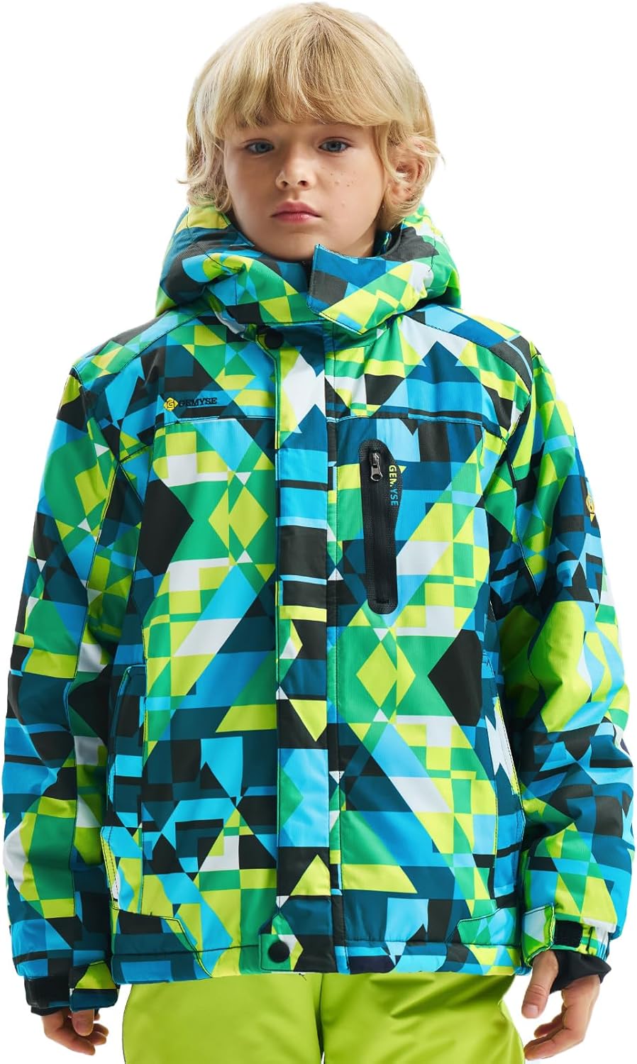 GEMYSE Boy's Waterproof Ski Snow Jacket Hooded Fleece Lined Windproof Winter Jacket - Image 7