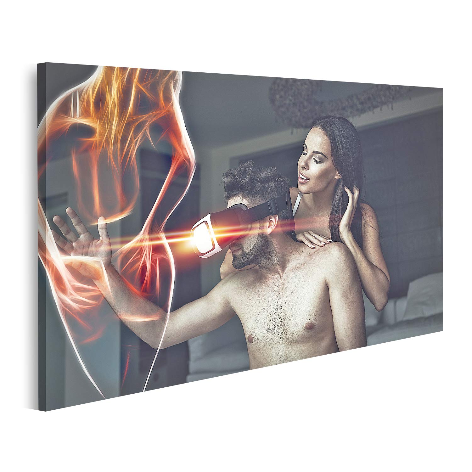 islandburner Stampa su tela coppia gioca donna virtuale cyberspazio vr occhiali casa realtà uomini be immagini murali poster