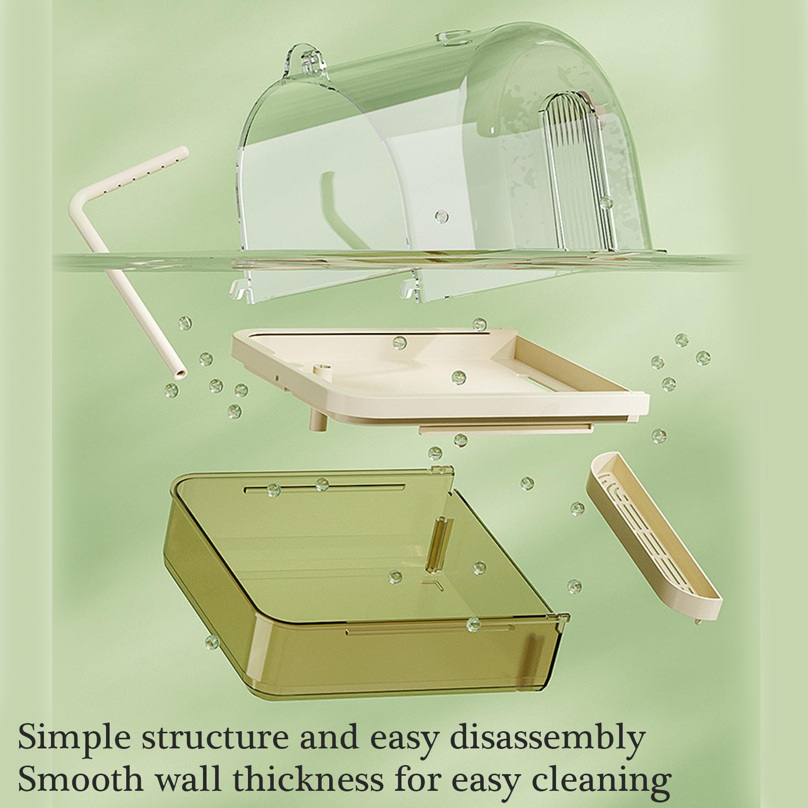 Baño colgante para pájaros con circulación de agua inteligente para ahorrar espacio, accesorio para ahorrar espacio