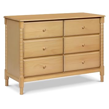 Davinci Jenny Lind Spindle 6-Drawer Baby Dresser, Honey | TSCA-Compliant, GREENGUARD Gold Nursery Dresser w/ Spacious Drawers & Smooth Euro Glides - Double Dresser for Kids