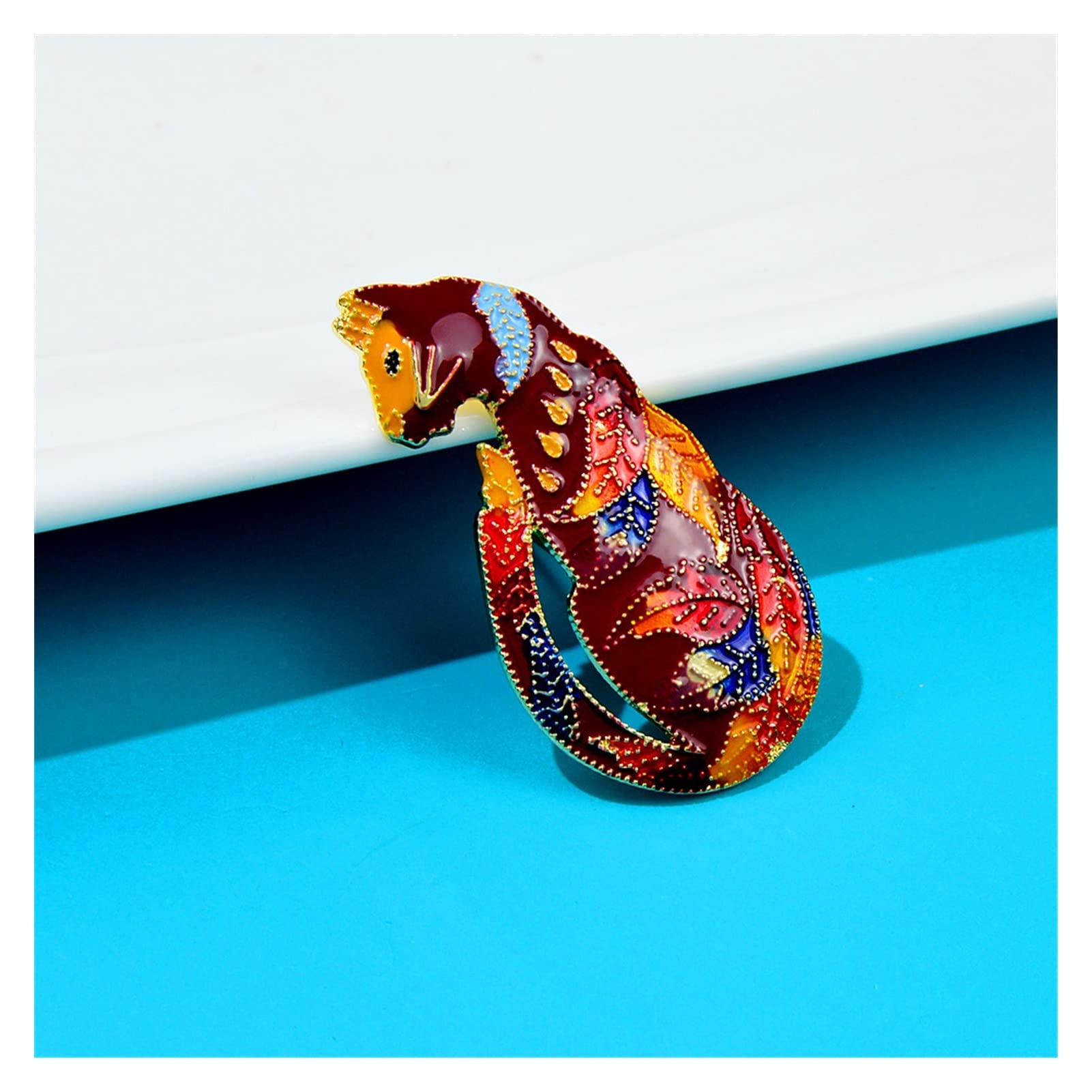 RWRAPS Emaille-Brosche mit sitzender Katze für Damen, Tiernadel, Legierungsmaterial (Metallfarbe: 1) ()