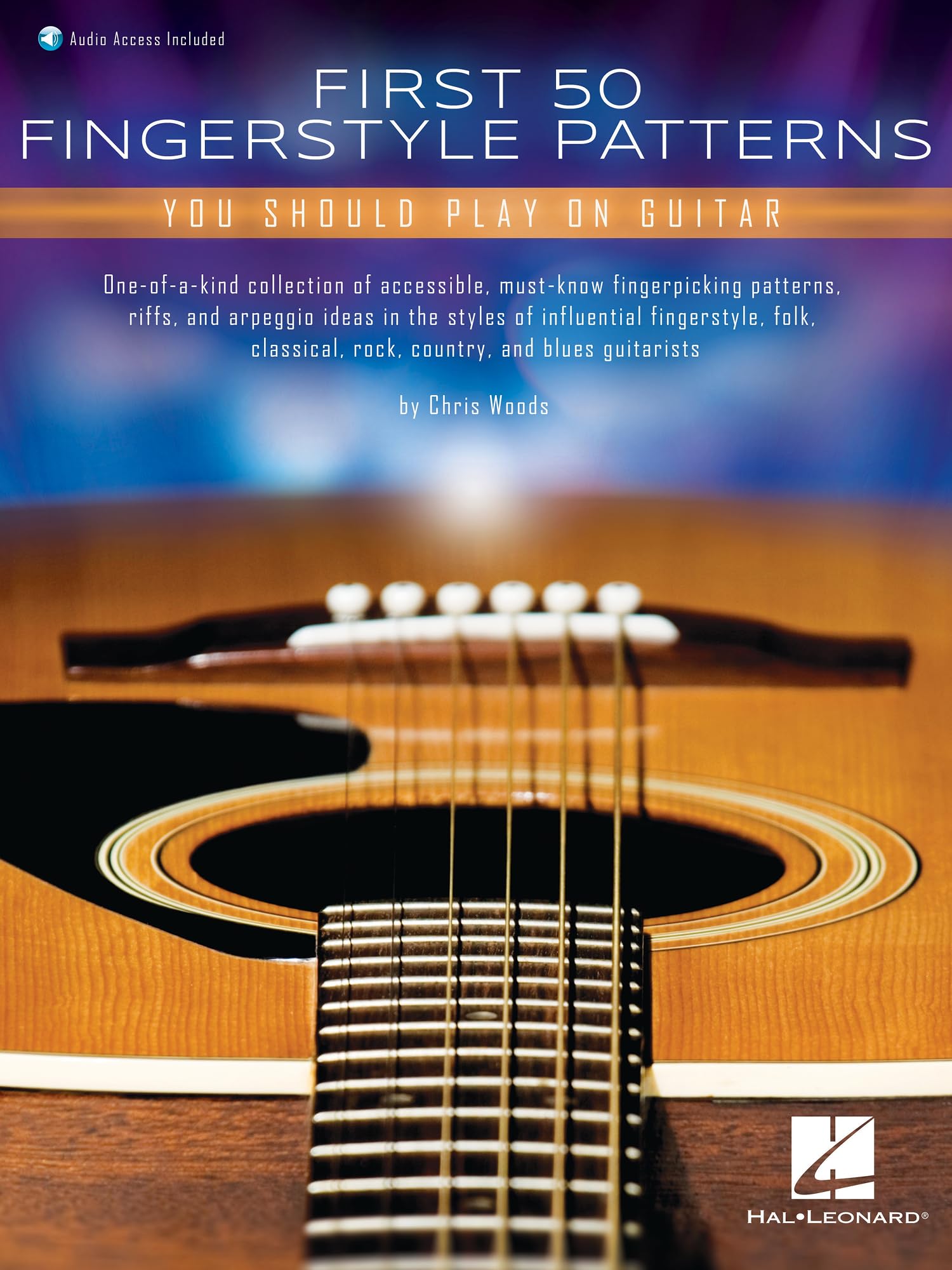 First 50 Fingerstyle Patterns. You Should Play on Guitar Book And Audio-Online