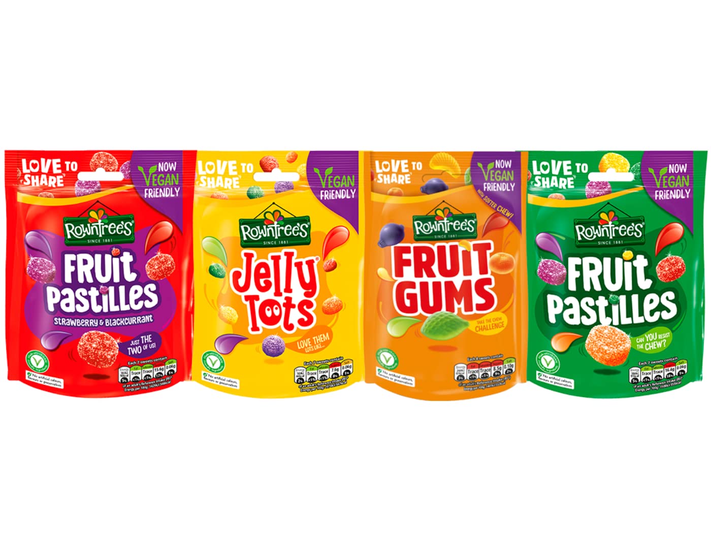 Buy Rowntrees Gummy Candy Variety Pack Jelly Tots, Fruit Gums, Fruit