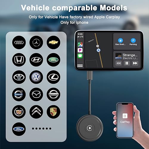 Miniatura 6 de Apple Carplay - Adaptador inalámbrico 2022 actualizado Apple CarPlay Dongle para el CarPlay original con cable del automóvil, convierte el CarPlay