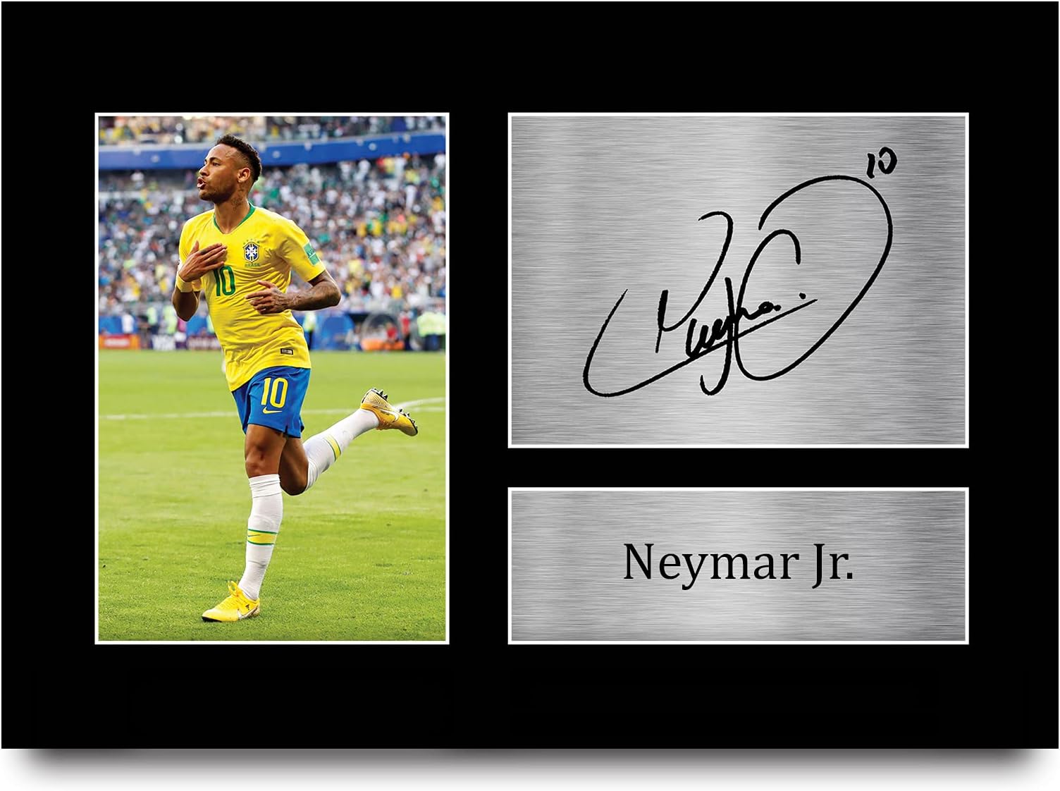 HWC Trading A4 Neymar Jr Brazil Gifts Printed Signed Autograph Picture for Fans and Supporters - A4