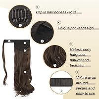 Extensie de păr sintetic ondulat și creț Sofeiyan, coadă de cal cu prindere prin înfășurare, 38 cm, aspect natural 5