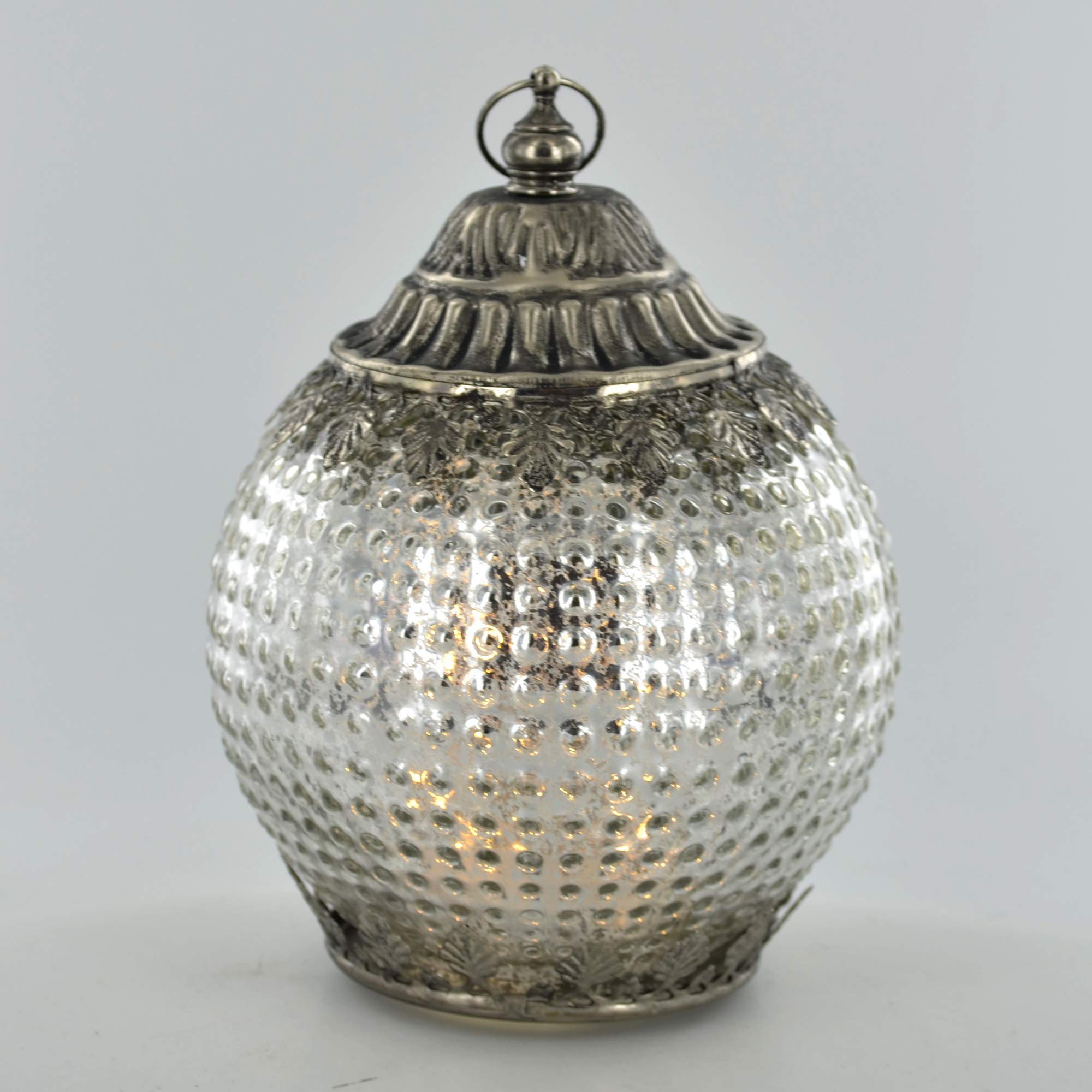 Prezents.com LED Lantern Silver Moroccan Style Battery Powered