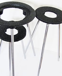 Cast Iron Tripod Support Ring for Lab Bunsen Burner, Support Table, Set of 3