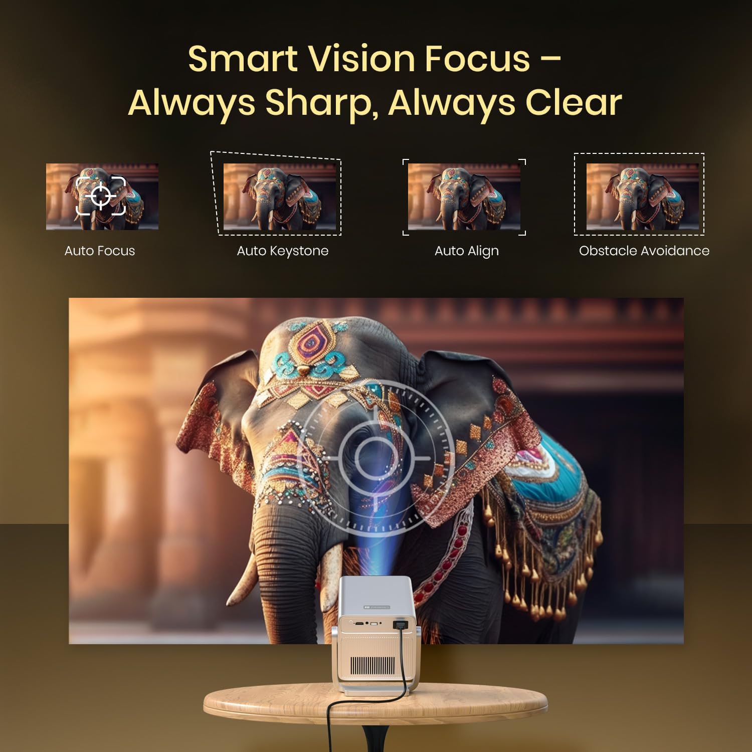 Dol-by Atmos, Net - Flix Certified TOPTRO Hyper Smart Projector 4K Ultra HD HDR10 Support 20000 Lumens Bright Dol-by 5.1 Support,1080p Native, Fully Automatic, HDMI ARC, YouTube, HOT*, Prime Apps 1