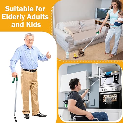 Miniatura 7 de Tatuo 4 piezas de herramienta de agarre de 39 pulgadas con mandíbula giratoria, herramienta de recogida de agarrador de alcance, herramienta de