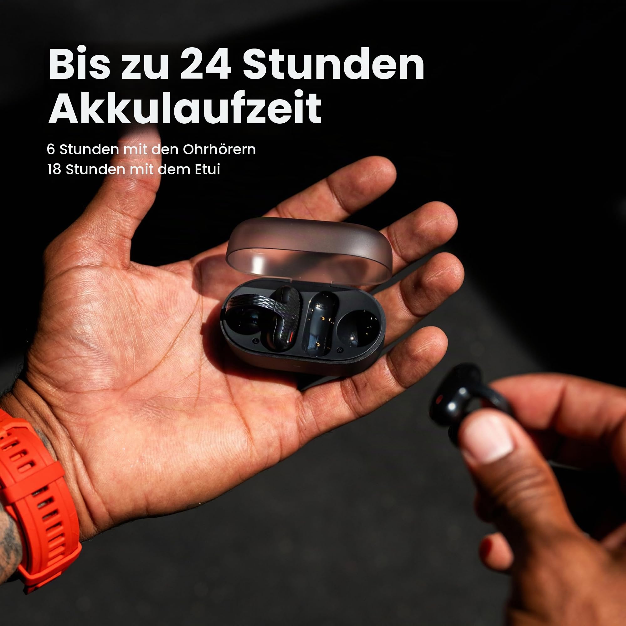 Amazfit Up Bluetooth Kopfhörer, Open Ear Wireless Earbuds mit Easy Touch, IPX4 Wasserabweisend & Schweißfest, AI-Rauschunterdrückung, Ohrhörer für Sport, Laufen, Kompatibel mit Android & iPhone