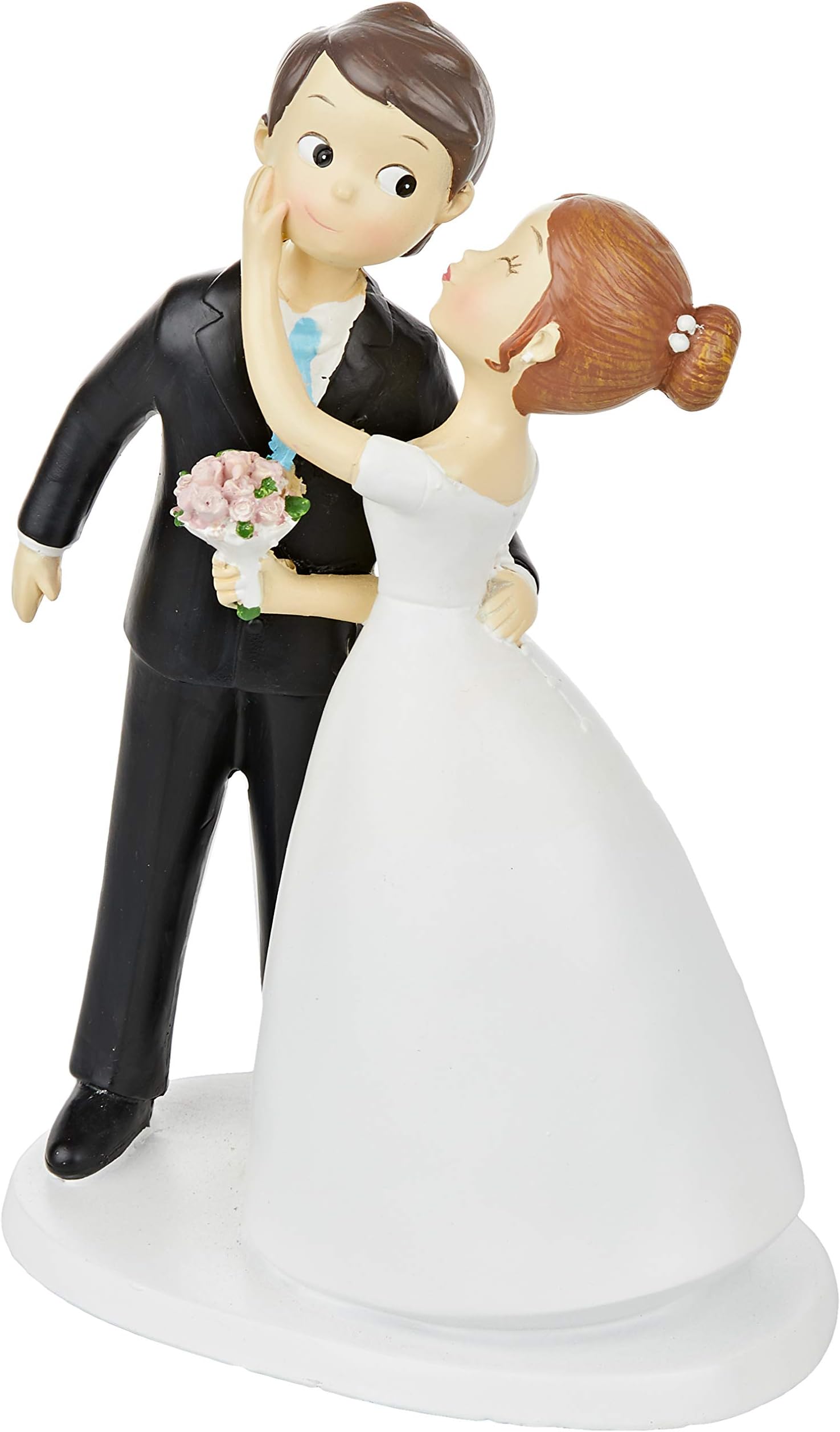 Mopec Y971 – Figure Cake Topper, Wedding Couple Kissing, 21 cm, Off White