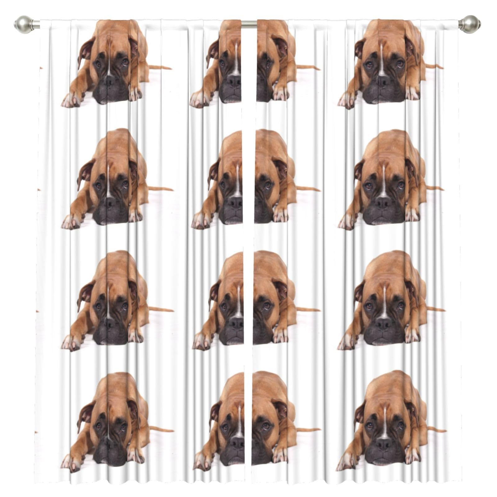 InOmak Boxer Dog, 2 Panels Window Curtains 52 x 84 Inch Blackout Curtains for Living Room Bedroom