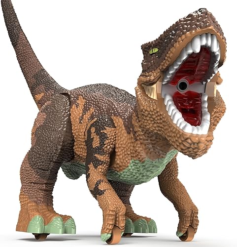 Juguetes de dinosaurio grande para niños de 3 a 9 años, juguete de figura de dinosaurio grande Tyrannosaurus rex con almacenamiento en la barriga,