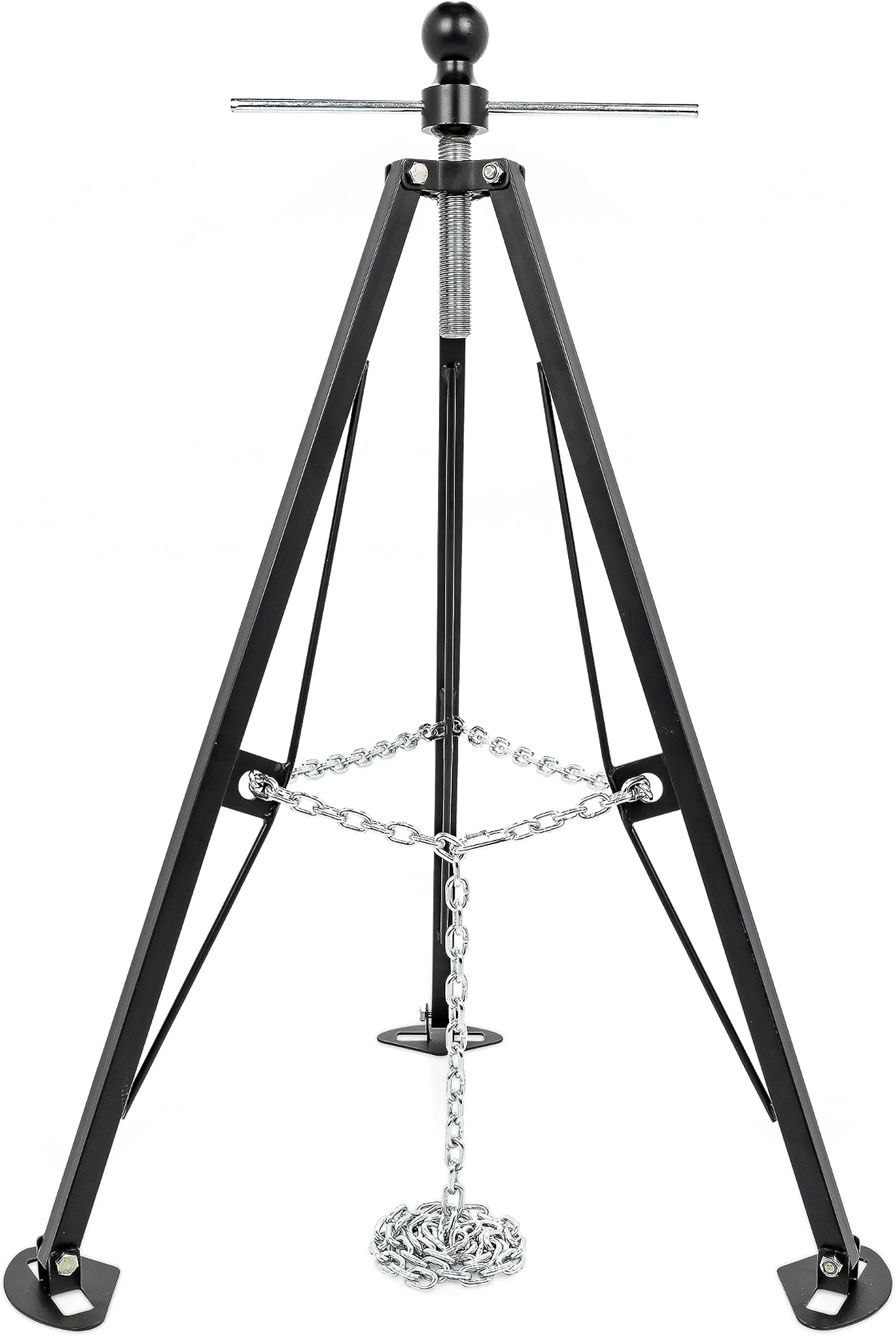 Camco Eaz-Lift Camper & RV Gooseneck Stabilizer Tripod Jack - Reduces Movement on 5th Wheel Trailers - Features Adjustable Height from 30โ to 44โ - 7,500lb Max Load Capacity (48850)